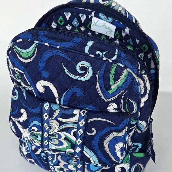 Vera Bradley Mini Backpack Mediterranean Blue Quilted Cotton Travel Bag main image 10